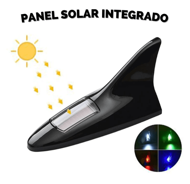 Aleta de tiburón RGB con carga solar para auto